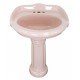 Mexican Talavera Pedestal Sink  Roman Style Pink Light